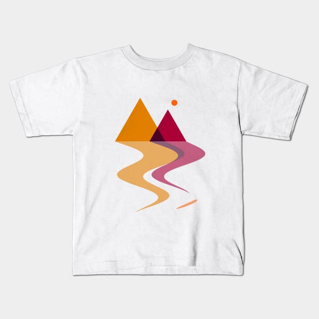 Autumn Mountains Kids T-Shirt by aagjevd